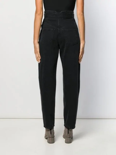 Shop Pinko High-waisted Straight-leg Jeans In Black