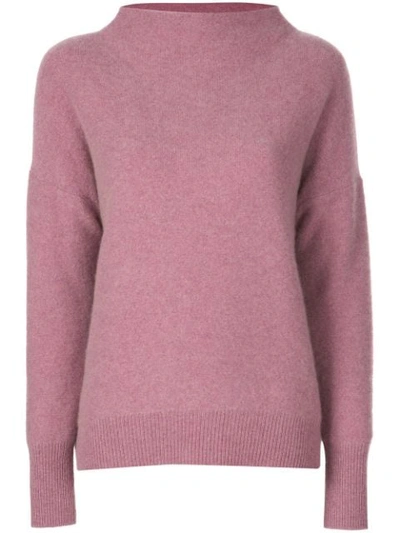 Shop Vince Cashmere Funnel Neck Jumper In Pink