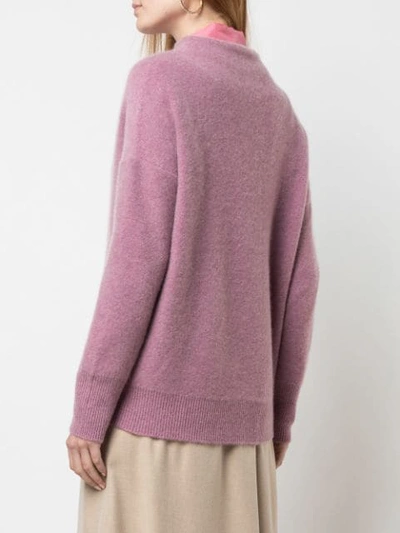 Shop Vince Cashmere Funnel Neck Jumper In Pink