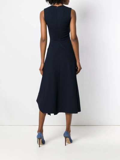 Shop Victoria Beckham Asymmetric Ruffled Dress - Blue