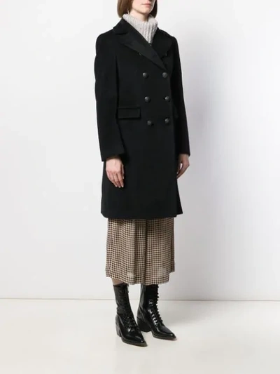 Shop Tagliatore Wool Military Coat In N590 Black