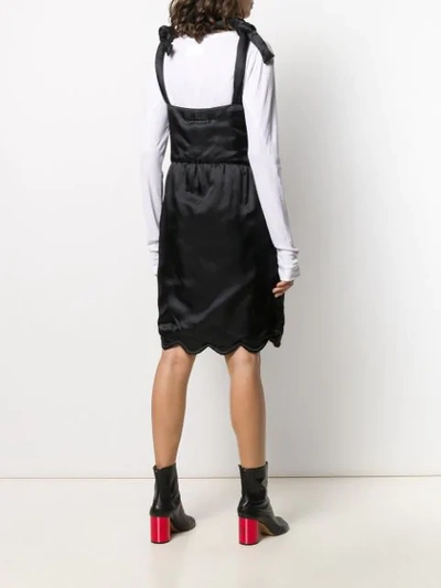 Shop Mm6 Maison Margiela Knotted Straps Scalloped Dress In Black