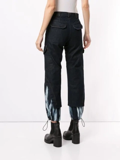 Shop Delada High Waisted Layered Cuff Trousers In Blue