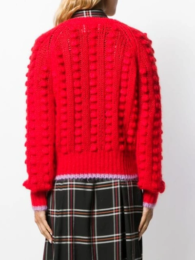 Shop Marco De Vincenzo Contrasting Trim Chunky Jumper In Red
