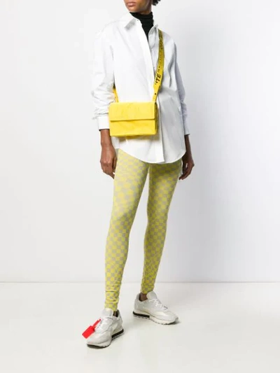 Shop Off-white Checkerboard Leggings In Yellow