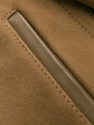 Shop Yves Salomon Hooded Fur Coat In Brown