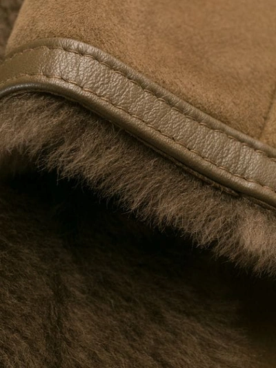 Shop Yves Salomon Hooded Fur Coat In Brown