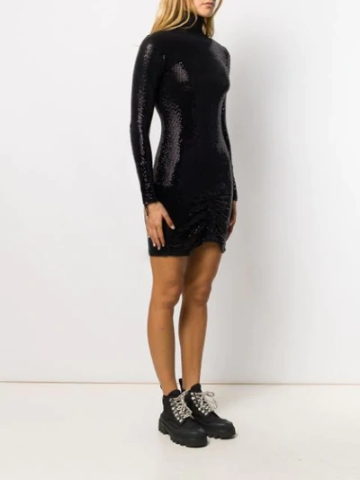 Shop Marcelo Burlon County Of Milan Paillettes Mini Dress In Black