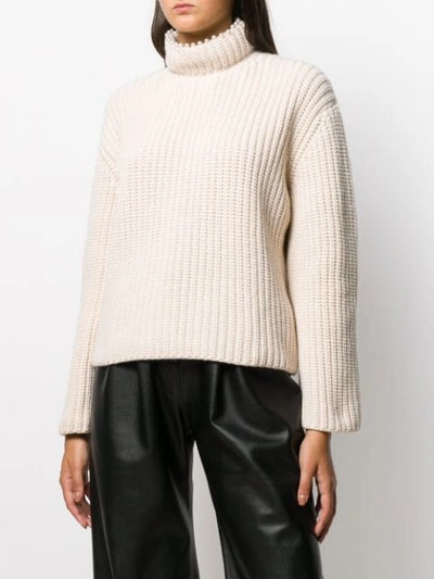 Shop Loewe Pearl Trim Open Back Jumper In Neutrals