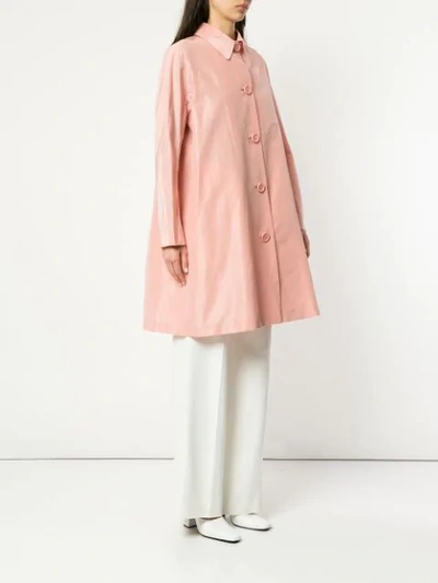 Shop Mansur Gavriel Taffeta Elegant Coat - Pink