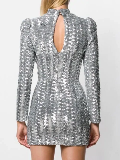 Shop Giuseppe Di Morabito Sequin Ruffle Dress In 11 Silver