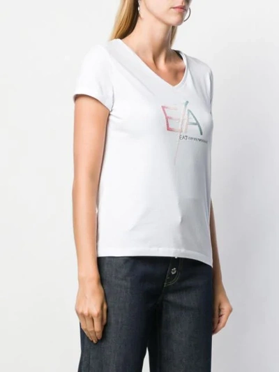 Shop Ea7 Logo Printed T-shirt In White