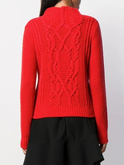 Shop Ermanno Scervino Cable Knit Jumper In Red