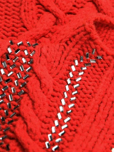 Shop Ermanno Scervino Cable Knit Jumper In Red