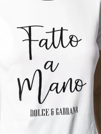 Shop Dolce & Gabbana Fatto A Mano Print T-shirt In White