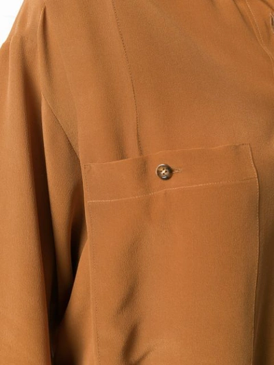 Shop Alysi Long Line Shirt - Brown