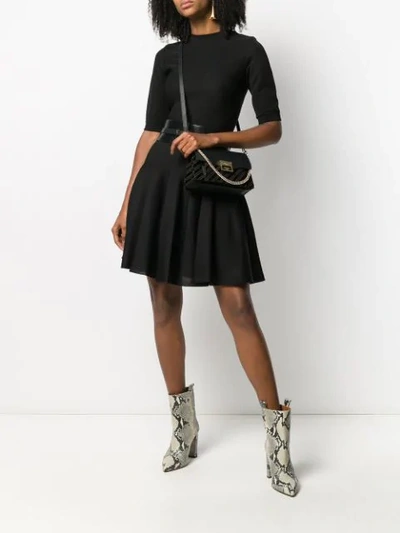 Shop Givenchy Flared Knit Dress In Black