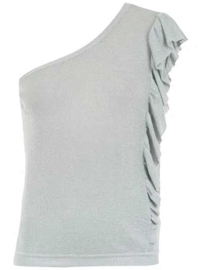Shop Nk Knit One Shoulder Blouse - Grey