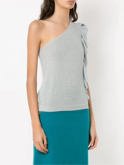 Shop Nk Knit One Shoulder Blouse - Grey