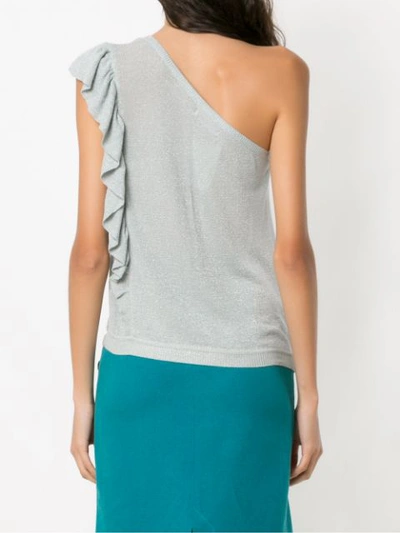 Shop Nk Knit One Shoulder Blouse - Grey