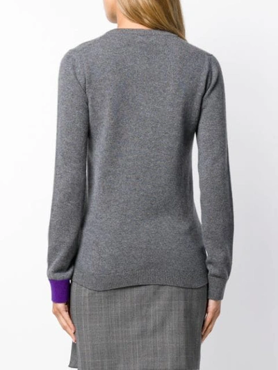 Shop N°21 Logo Intarsia Virgin Wool Sweater In Grey