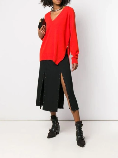 Shop Givenchy Oversized Zip In Red