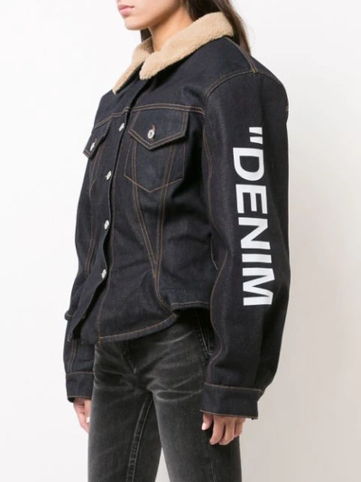Shop Off-white Denim Puffer Jacket - Blue