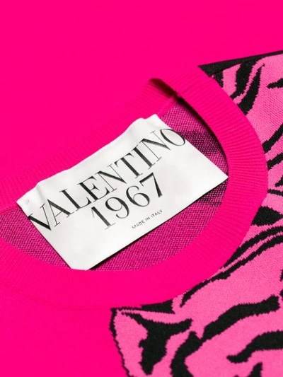 Shop Valentino Tiger Print Skater Dress - Pink