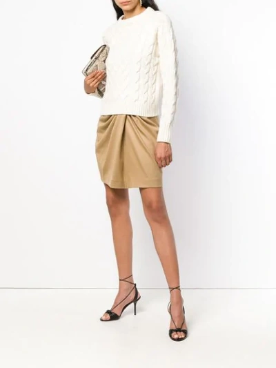 Shop Pinko Renzo Draped Mini Skirt In Brown