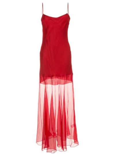 Shop Olivier Theyskens Plunge Neck Dress In Red