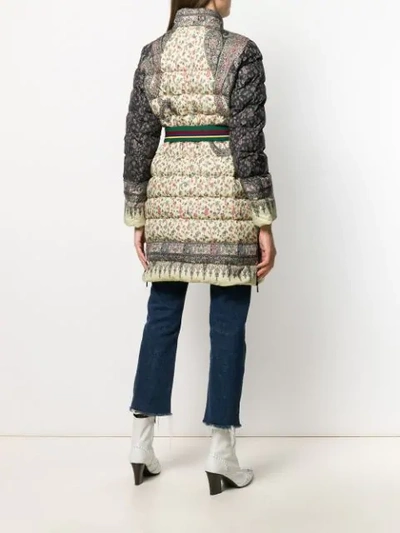 Shop Etro Padded Paisley Coat In 800 Green