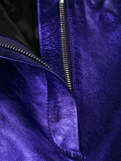 ATTICO HIGH WAISTED METALLIC TROUSERS - 紫色