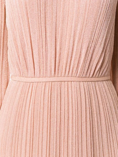 Shop M Missoni Pleated Knit Longsleeve Dress - Pink