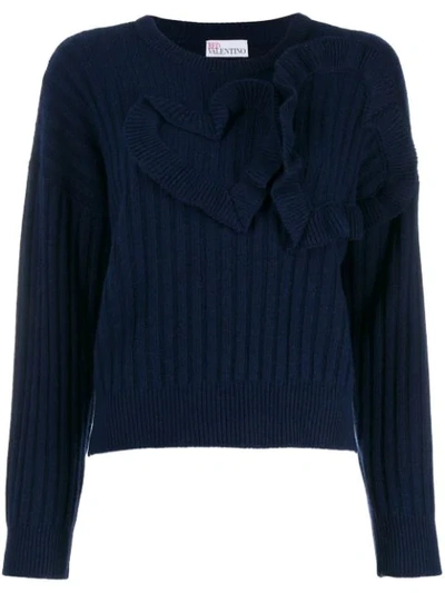 Shop Red Valentino Heart Detailed Jumper In Blue