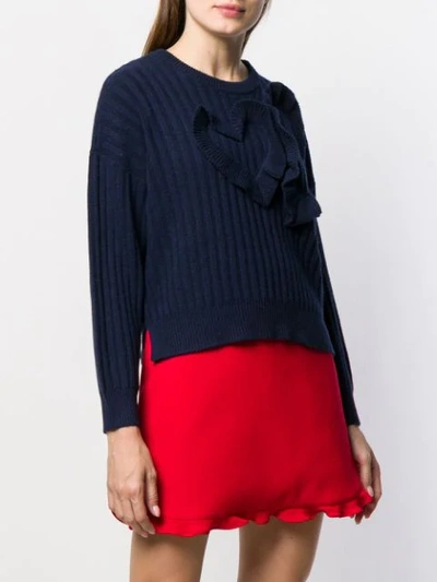 Shop Red Valentino Heart Detailed Jumper In Blue