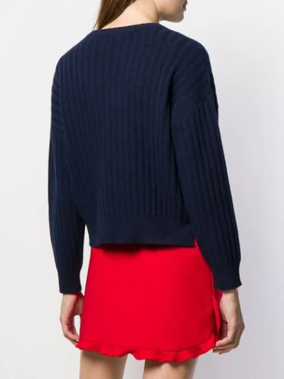 Shop Red Valentino Heart Detailed Jumper In Blue