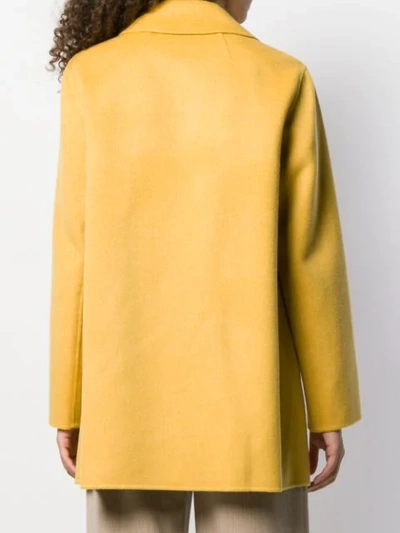 Shop Theory Single Breasted Short Coat In Yellow