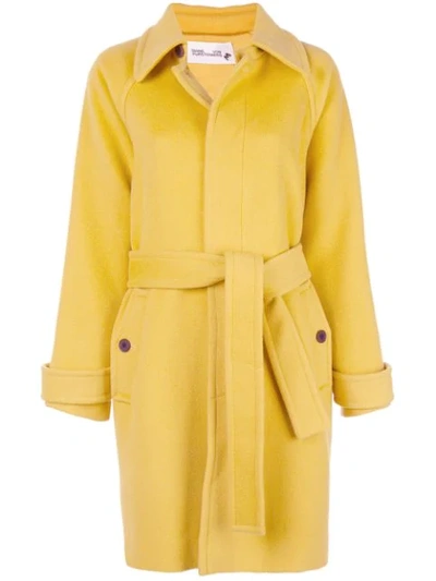 Shop Diane Von Furstenberg Lia Belted Coat In Yellow