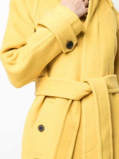 Shop Diane Von Furstenberg Lia Belted Coat In Yellow