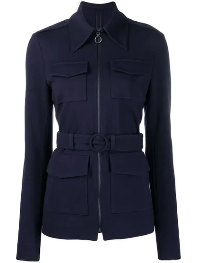 Shop Victoria Victoria Beckham Belted Fitted Jacket In Blue