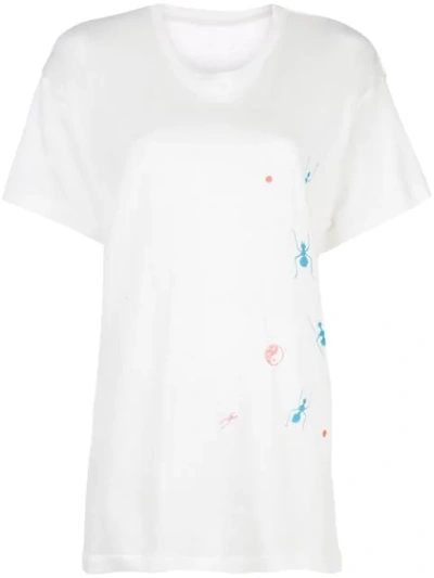 Shop The Elder Statesman Ant Print T-shirt In White