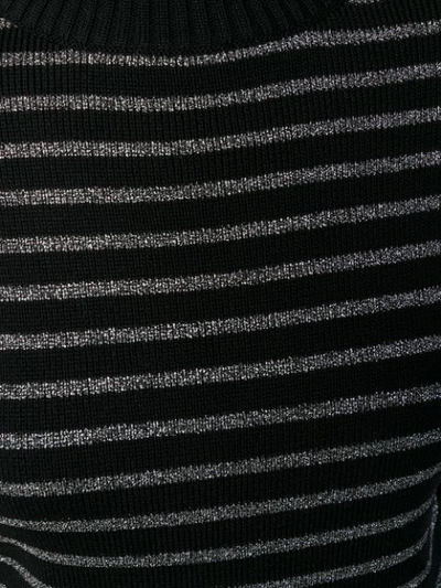 Shop Saint Laurent Metallic Stripes Jumper In Black