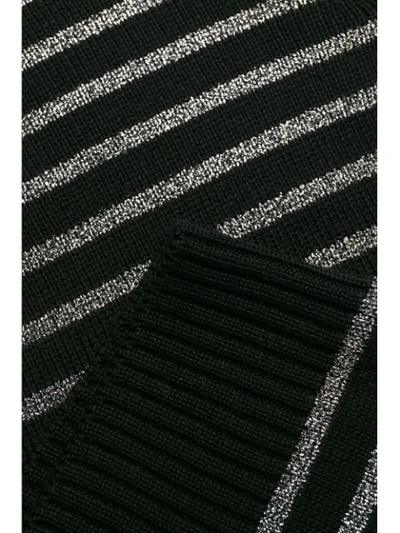 Shop Saint Laurent Metallic Stripes Jumper In Black