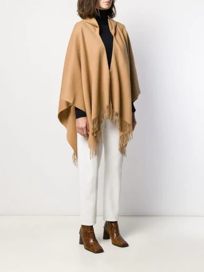 Shop Snobby Sheep Hooded Woven Cape In Neutrals