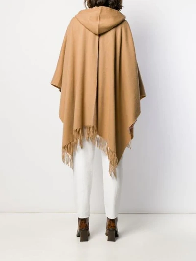 Shop Snobby Sheep Hooded Woven Cape In Neutrals