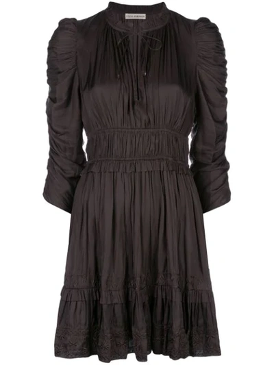 Shop Ulla Johnson Pleated Mini Dress In Noir