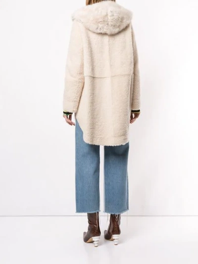 Shop Yves Salomon Hooded Fur Midi Coat In Brown