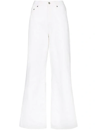 Shop Ksubi Wide-leg Skater Style Jeans In White