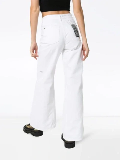 Shop Ksubi Wide-leg Skater Style Jeans In White