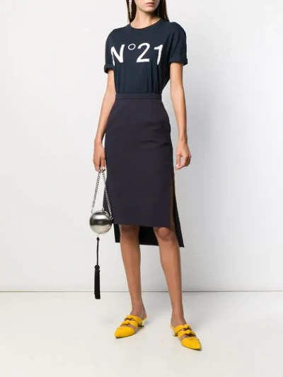 Shop N°21 Step-hem Skirt In Blue